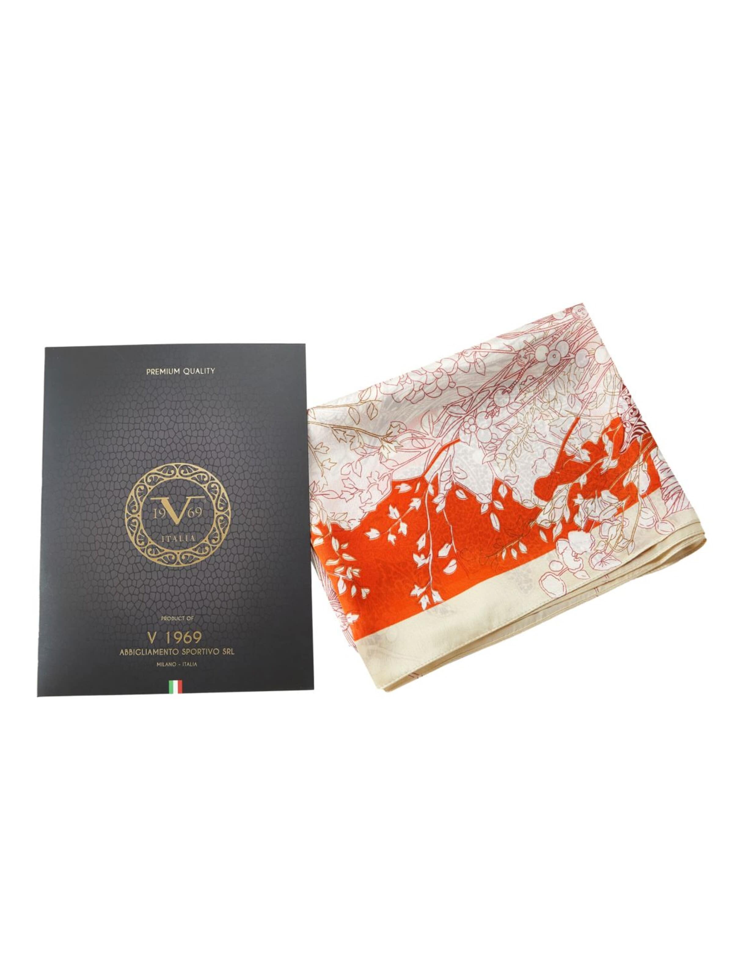 19V69 ITALIA - Chal 'Etole de soie Flora Vivace' en naranja