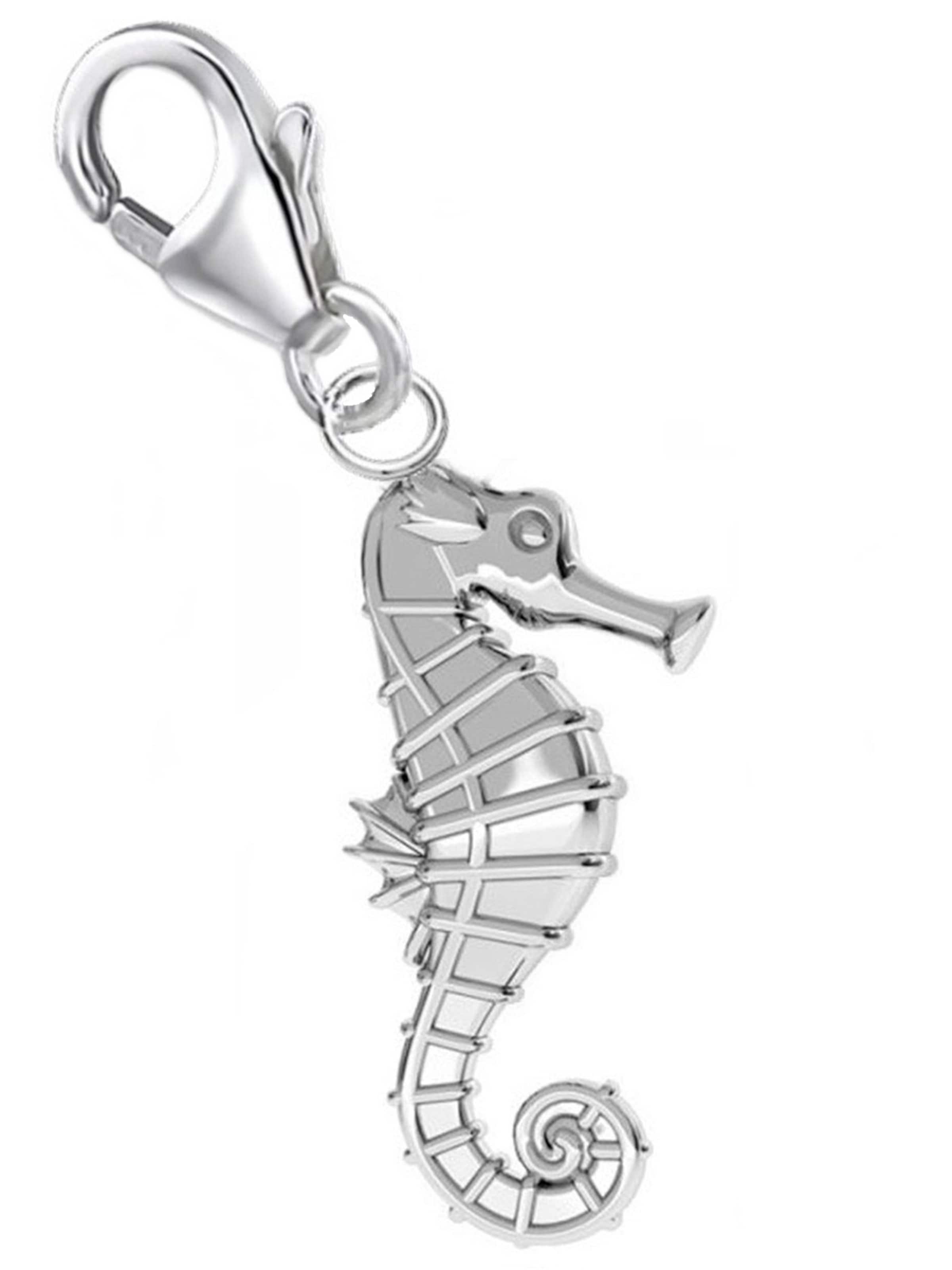 Goldene Hufeisen Anhänger 'Seepferdchen'‌‌‌‌‌‌‌‌‌ in Silber: Vorderseite