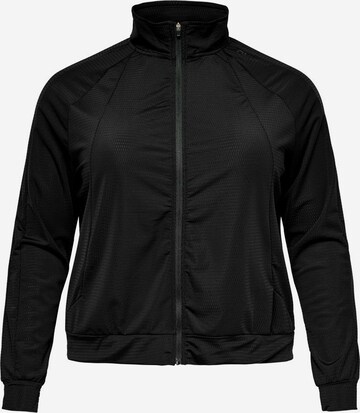 ONLY PLAY Athletic Zip-Up Hoodie in Black: front