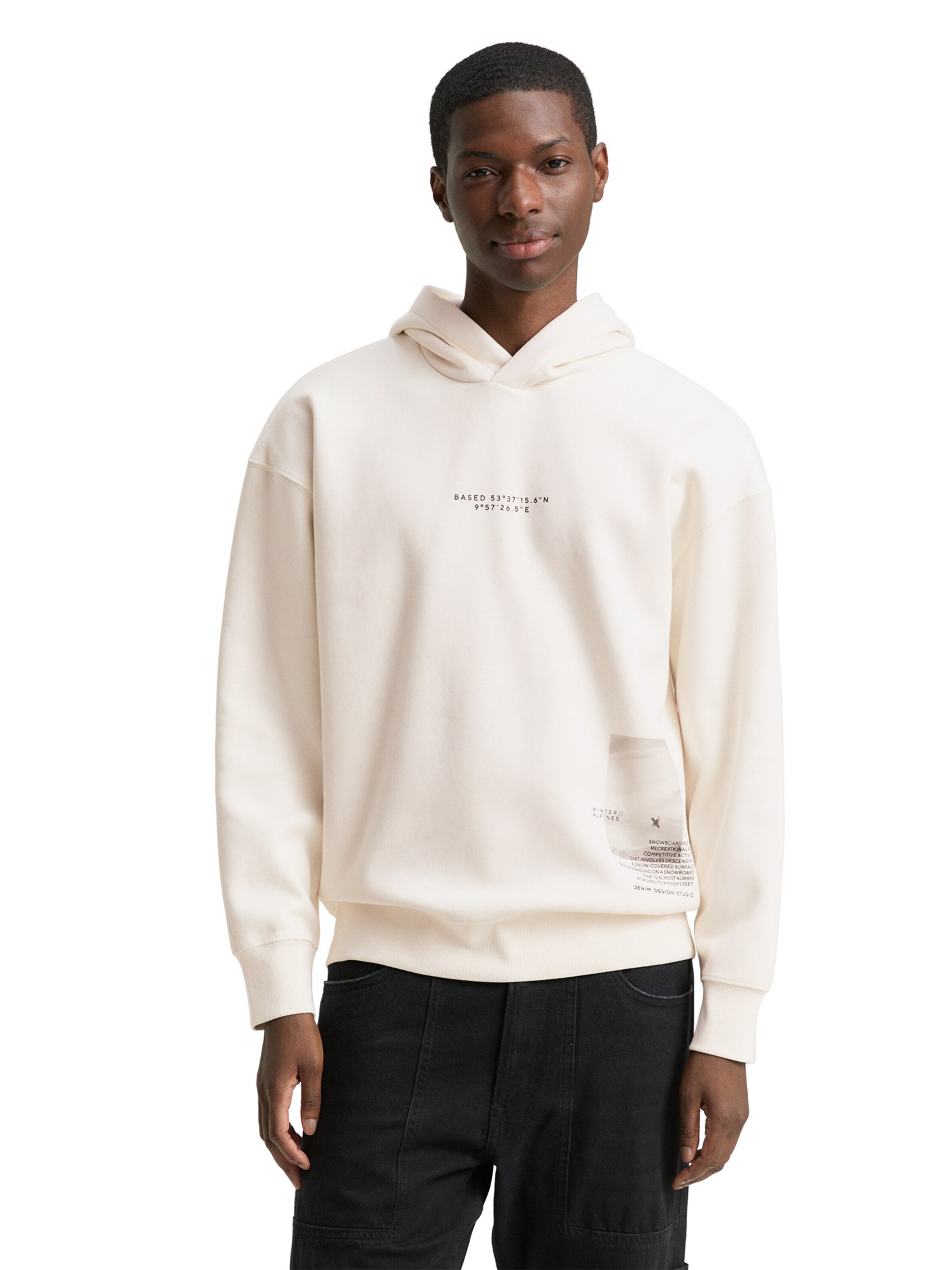 TOM TAILOR DENIM Sweatshirt in Wit: voorkant