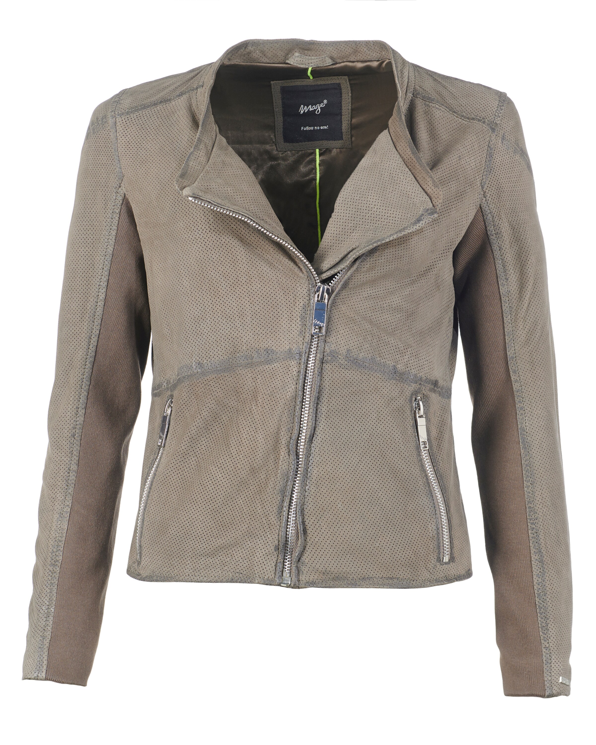 Maze Lederjacke ' Linden ' in Grau: Vorderseite