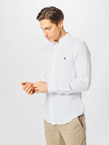 Coupe slim Chemise Polo Ralph Lauren en blanc : devant