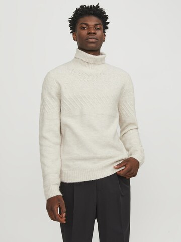 JACK & JONES Sweter w kolorze beżowy: przód