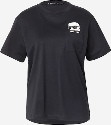 T-shirt 'IKON PEAK-A-BOO' Karl Lagerfeld en noir : devant