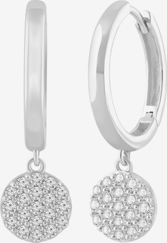 Boucles d'oreilles 'Ohrringe aus 375 Weißgold mit Lab Grown Diamant' ETHISHER DIAMANTEN en argent : devant