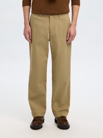 SELECTED Loosefit Housut 'SLH220HARRY' värissä beige: etupuoli