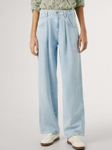 Pepe Jeans Loosefit Bandplooi jeans in Blauw: voorkant