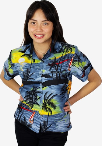 Camicia da donna 'Surf' di King Kameha in grigio: frontale