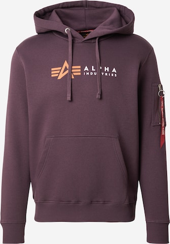 Felpa di ALPHA INDUSTRIES in lilla: frontale