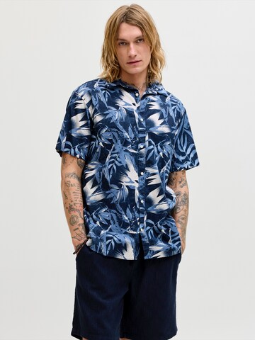 JACK & JONES - Ajuste regular Camisa 'JJHONOLULU' en azul: frente