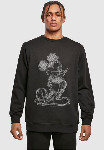 ABSOLUTE CULT Sweatshirt 'Mickey Mouse - Sketch' in Schwarz: predná strana