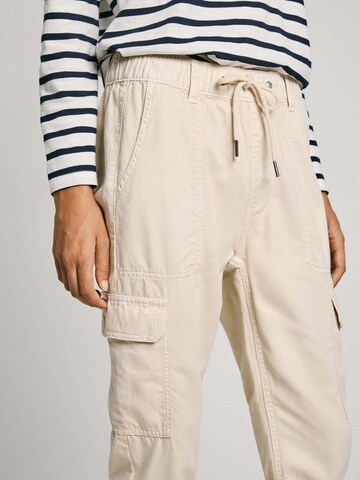 Pepe Jeans Tapered Cargobroek 'New Crusade' in Wit