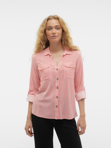 VERO MODA Blouse 'BUMPY' in Rood: voorkant