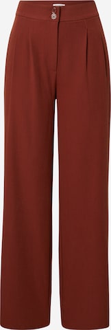 ABOUT YOU Limited Wide leg Pleat-Front Pants 'Loana' in Brown: front