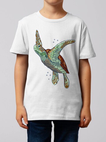 watabout.kids Shirt ' Schildkröte Watercolor ' in Wit: voorkant