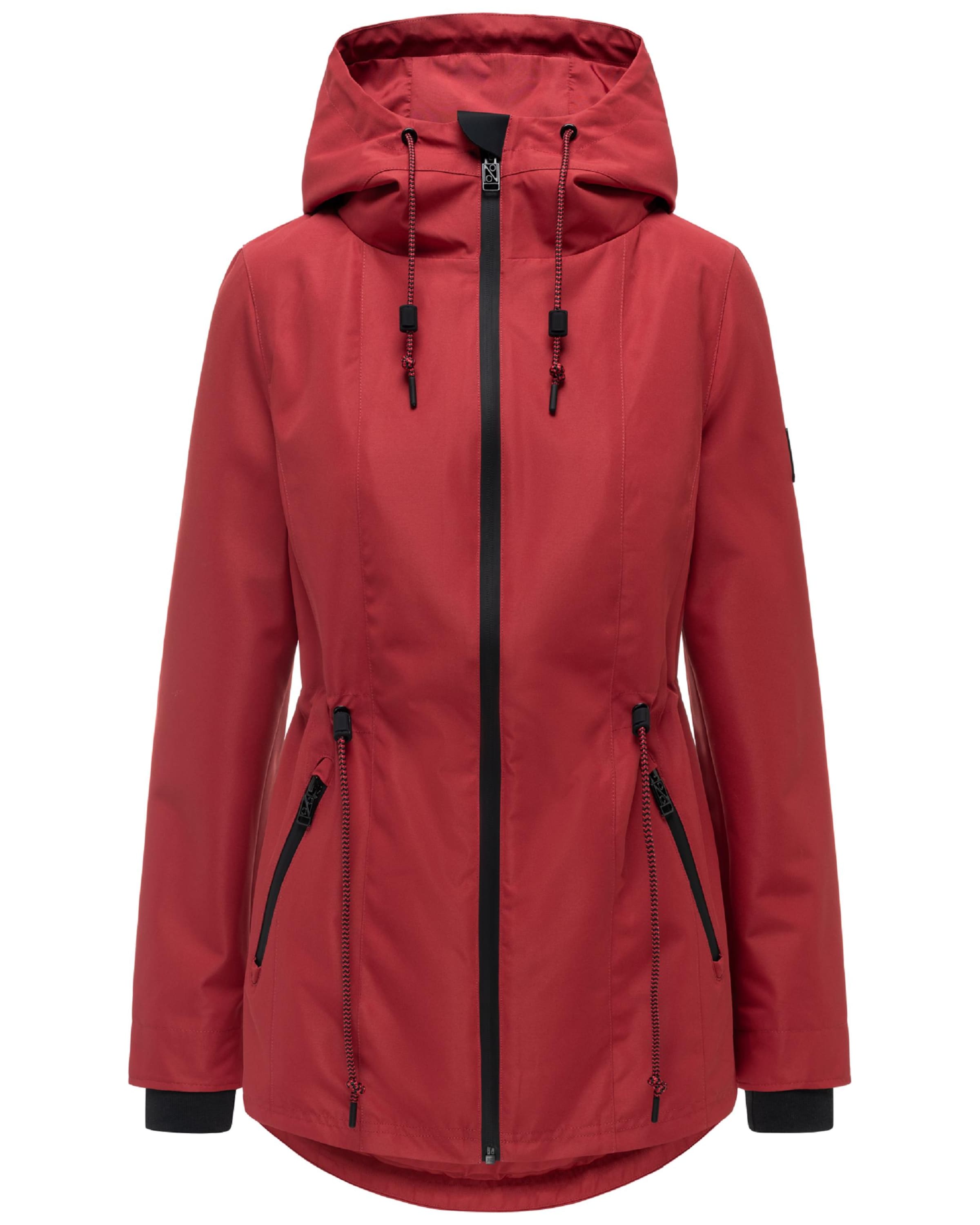 NAVAHOO Between-seasons parka 'Blumentanz 14' in Red: front