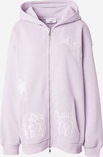 florence by mills exclusive for ABOUT YOU Sweatjakke 'Merrit' i lyselilla / hvid, Produktvisning