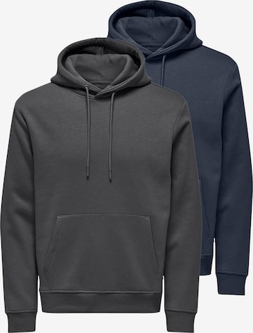 Only & Sons Sweatshirt 'Connor' in Blue: front