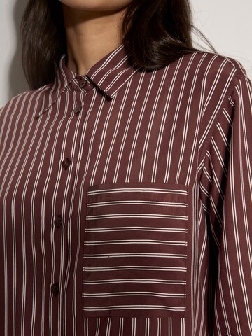 Apricot Oversized Stripe Shirt ' ' in Rot
