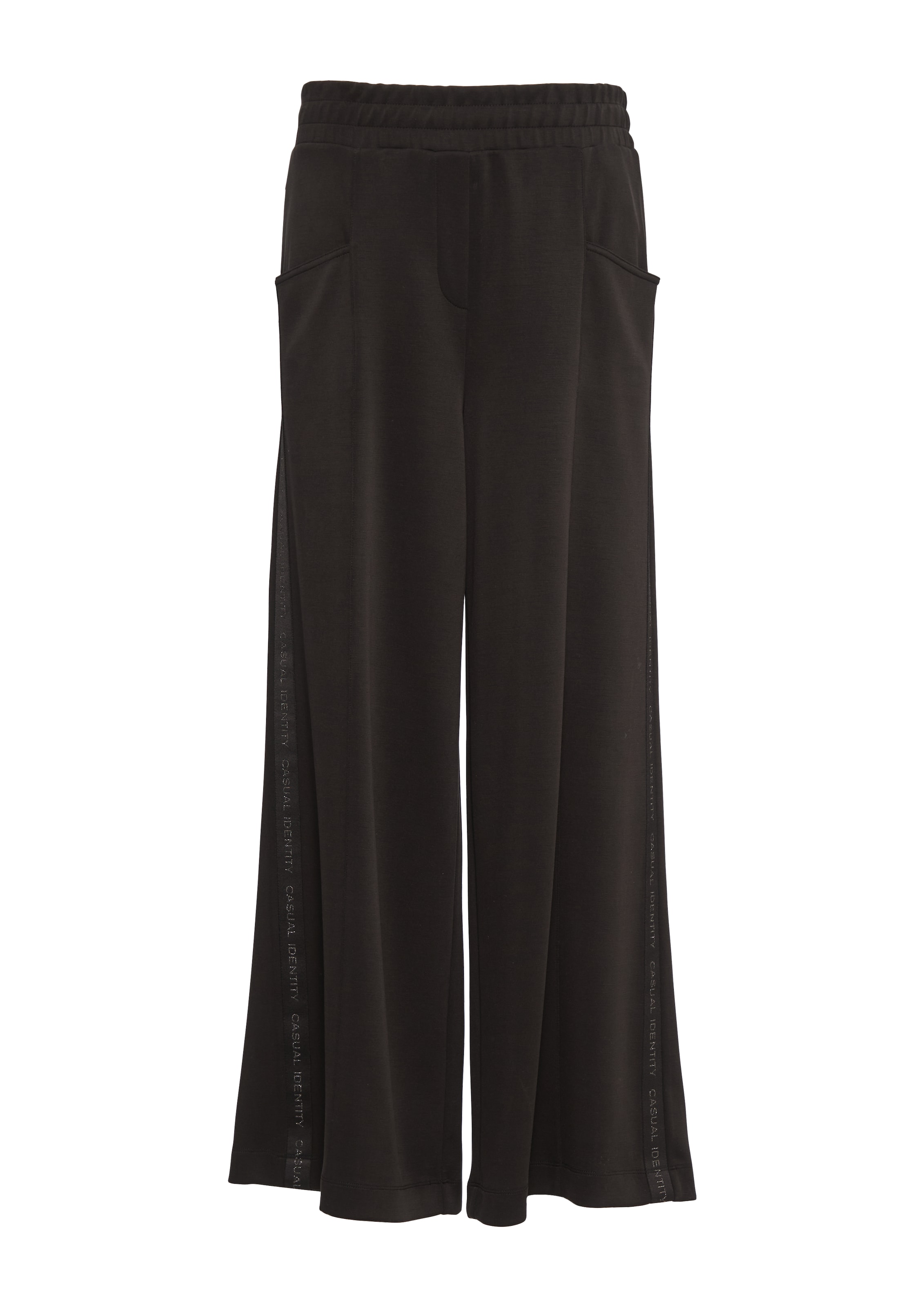 comma casual identity Wide Leg Hose in Schwarz: Vorderseite