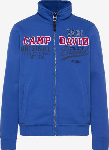 CAMP DAVID Zip-Up Hoodie in Blue: front