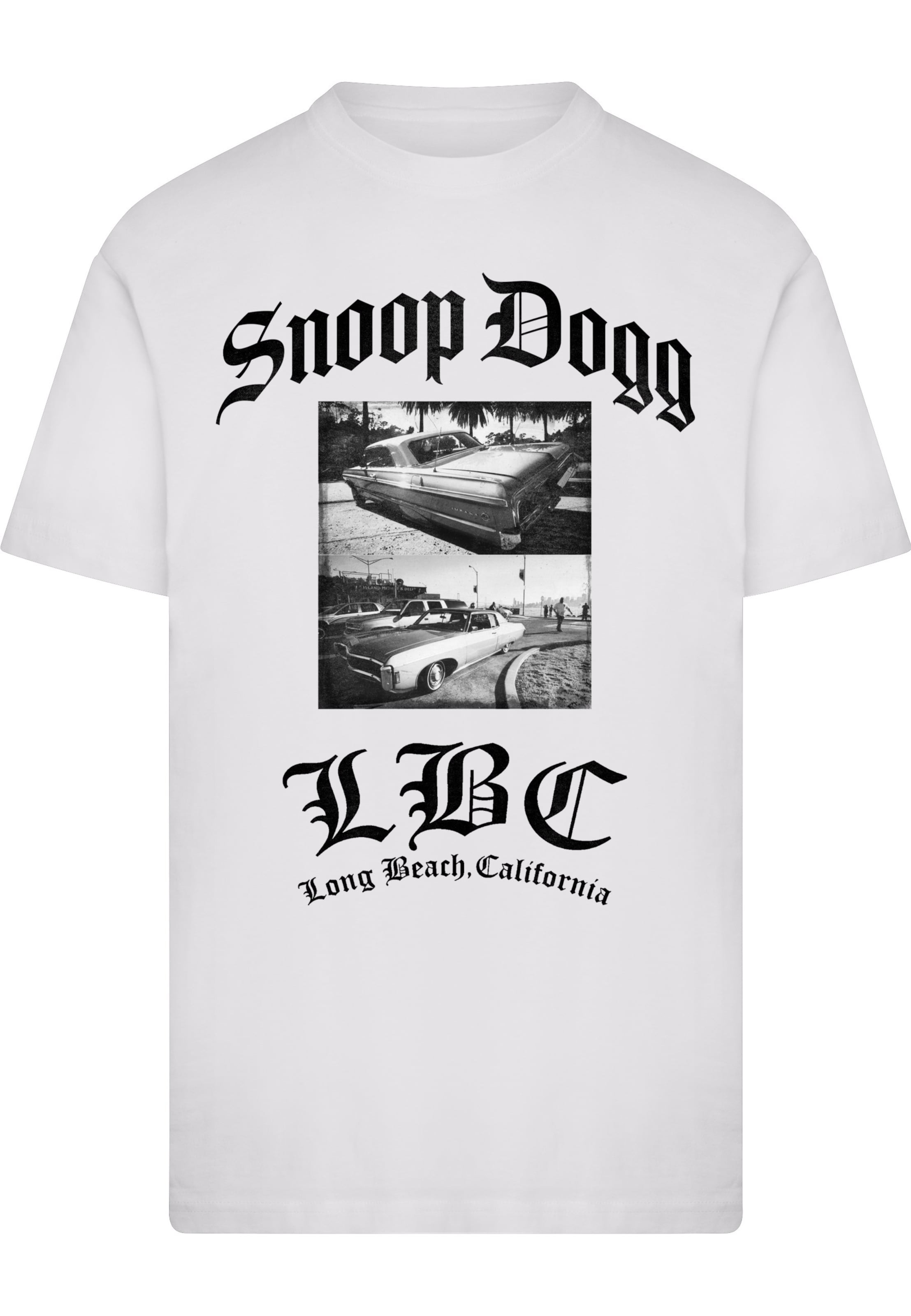 Merchcode - Camisa 'MC1491 Snoop Dogg Long Beach California' em branco: frente