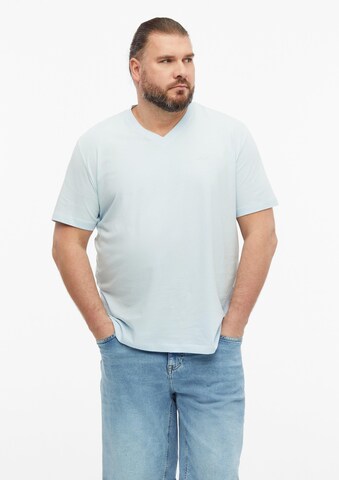 s.Oliver Men Big Sizes Shirt in Blue: front