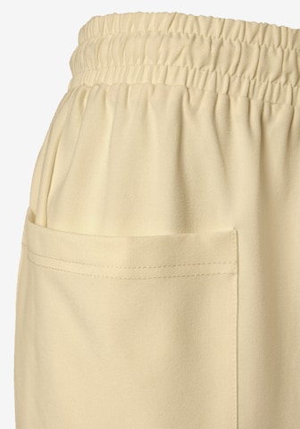 LASCANA Slim fit Pleat-Front Pants in Beige