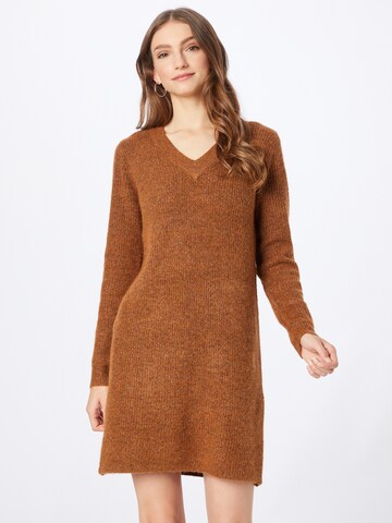 PIECES Knitted dress 'Ellen' in Brown: front