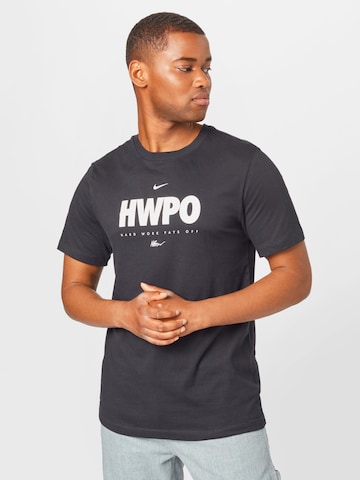 NIKE Performance shirt 'HWPO' in Black: front