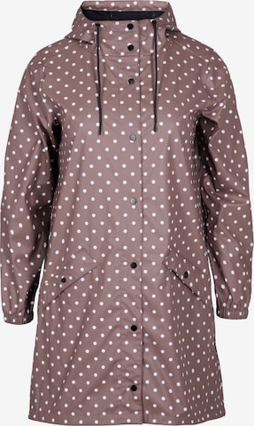 Zizzi Raincoat 'Rainy' in Brown: front