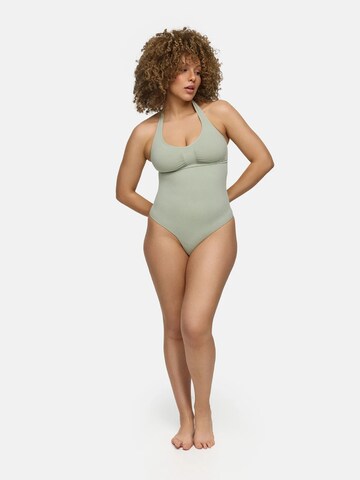 cfab Shapingbody 'Neckholder Shapewear mit String' in Groen: voorkant