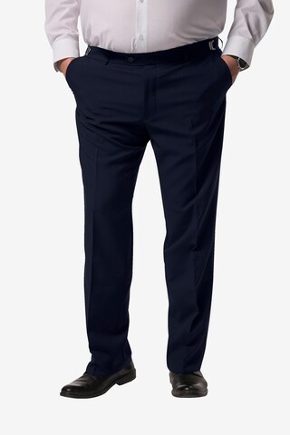 Men Plus Regular Pleated Pants in Blue: front