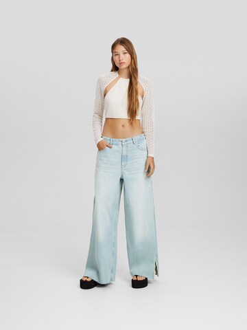 Wide Leg Jean Bershka en bleu