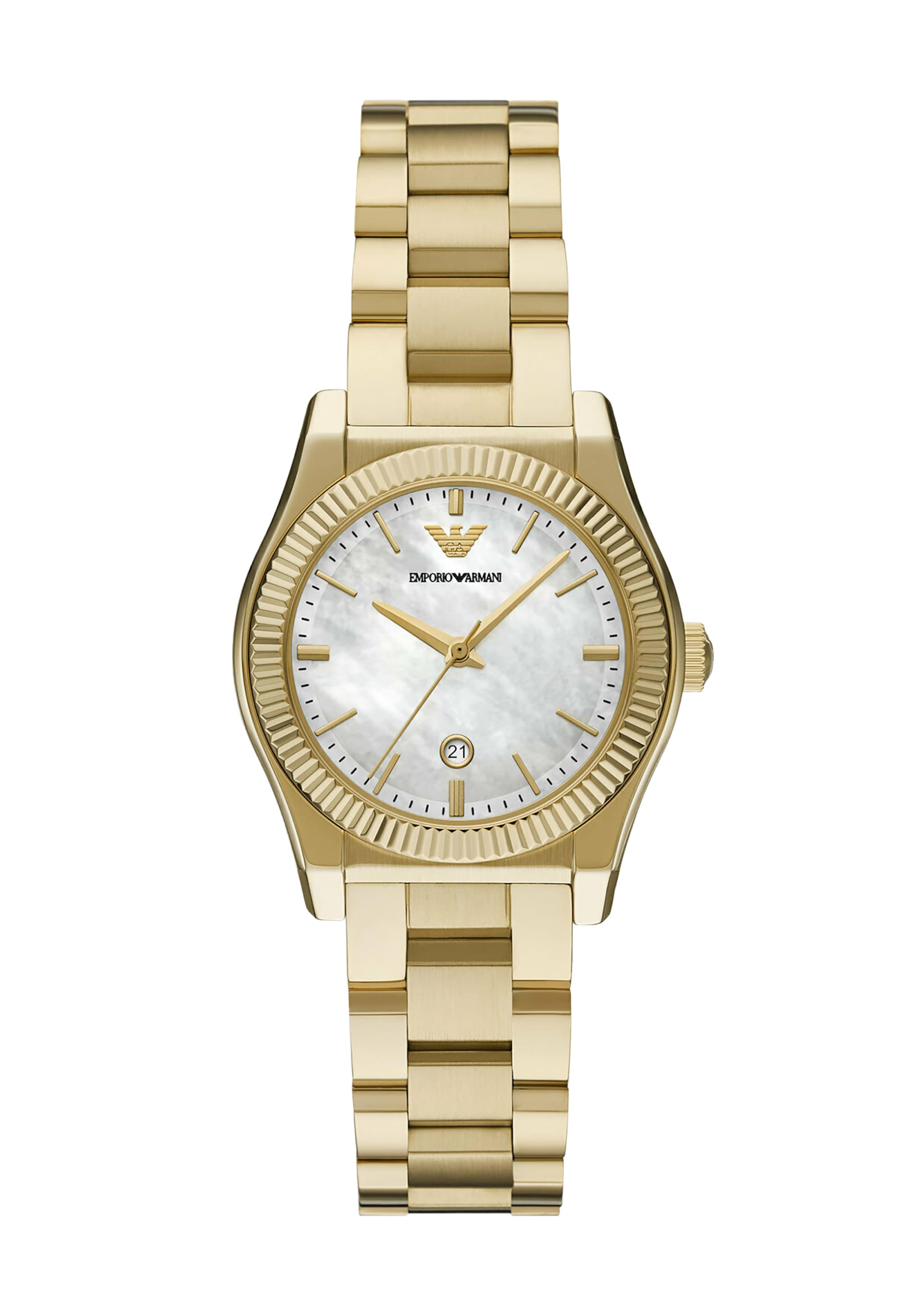 Emporio Armani - Reloj analógico en oro: frente