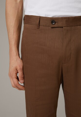 STRELLSON Slim fit Pleated Pants 'Til ' in Brown