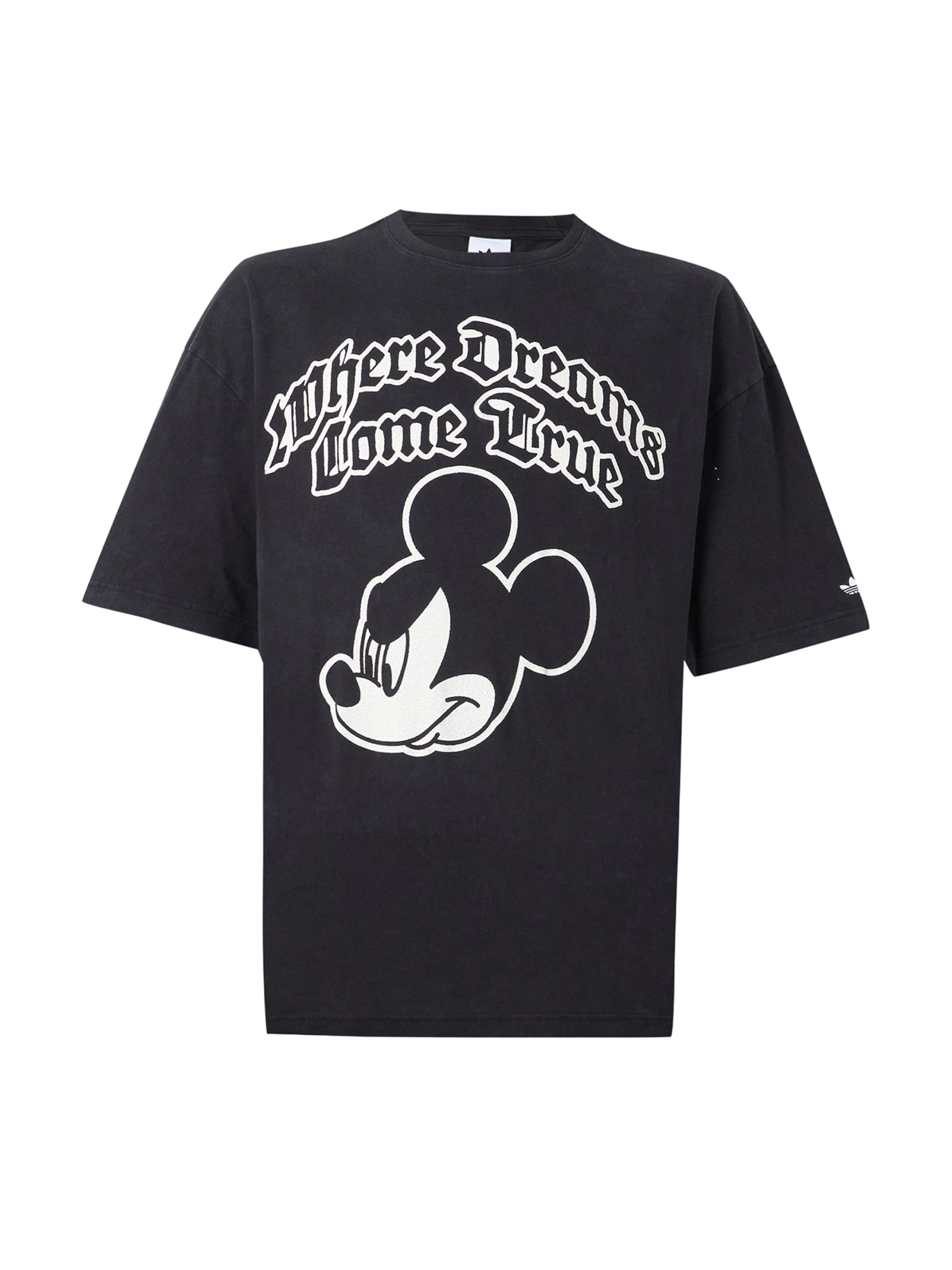 ADIDAS ORIGINALS Тениска 'Disney Micky Maus Dreams' в черно: отпред