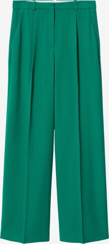 MANGO Široký strih Plisované nohavice 'Peter' - Zelená: predná strana