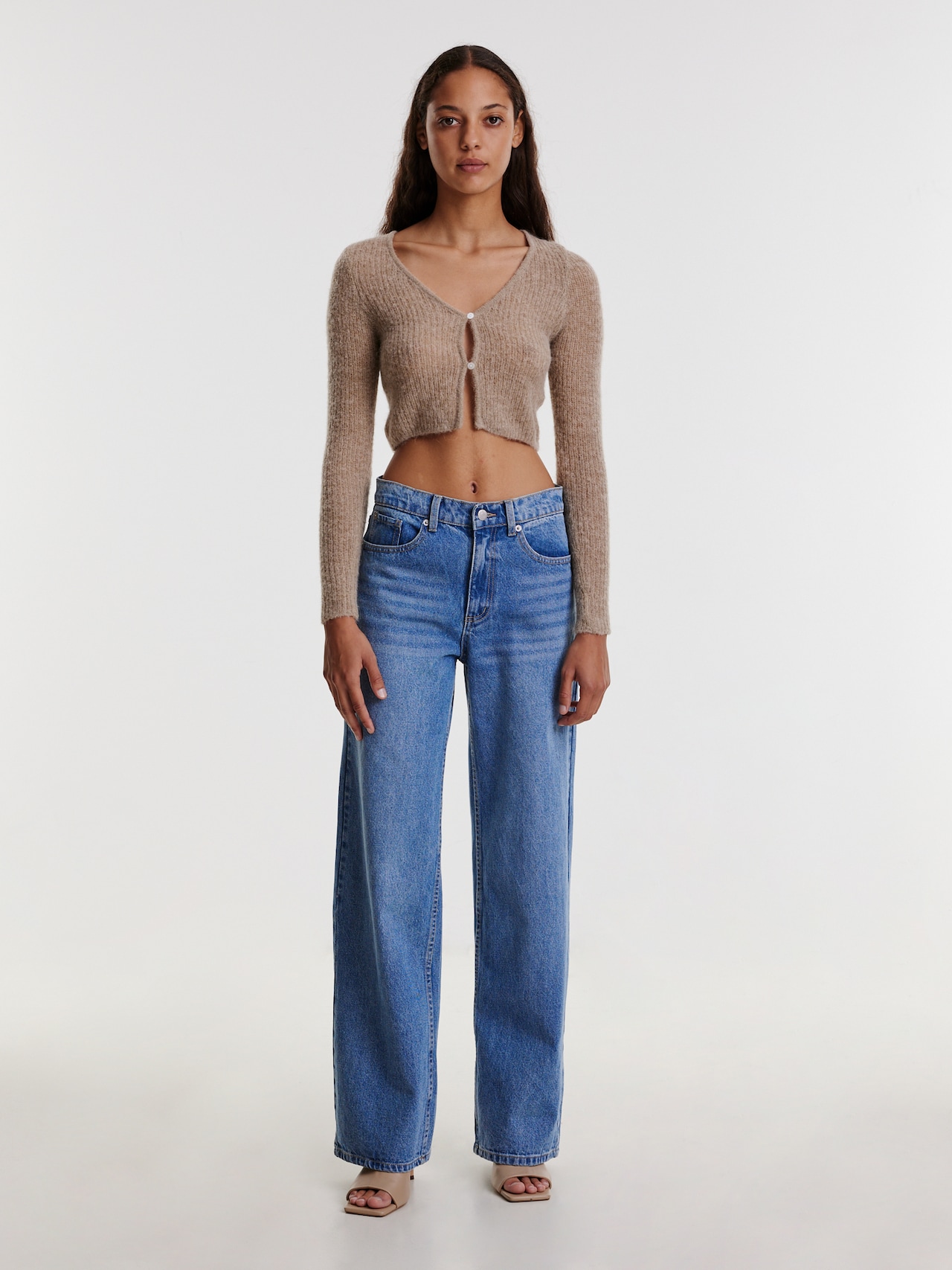 EDITED Gebreid vest Beige