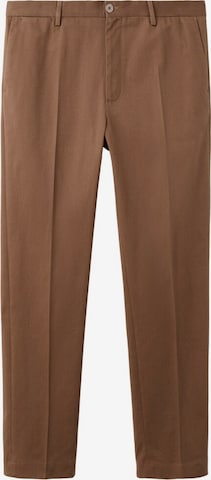 MANGO MAN Bundfaltenhose in Braun: Vorderseite