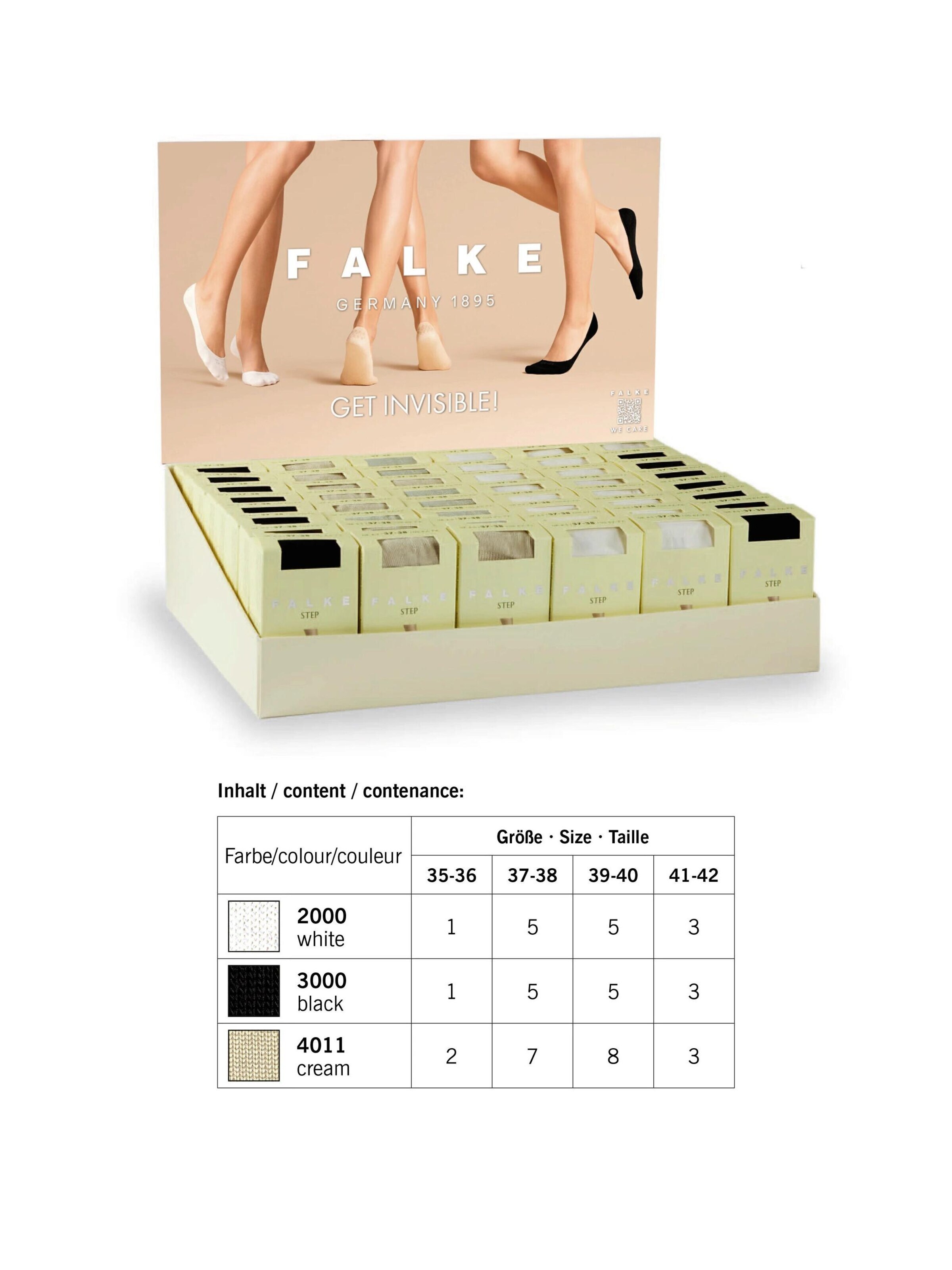 FALKE Ankle Socks 'Step Medium Cut Box' in Mixed colors: front