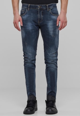 2Y Premium Skinny Jeans in Blauw: voorkant