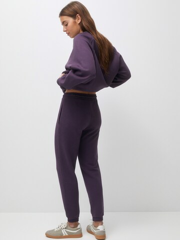 Pull&Bear Tapered Trousers in Purple