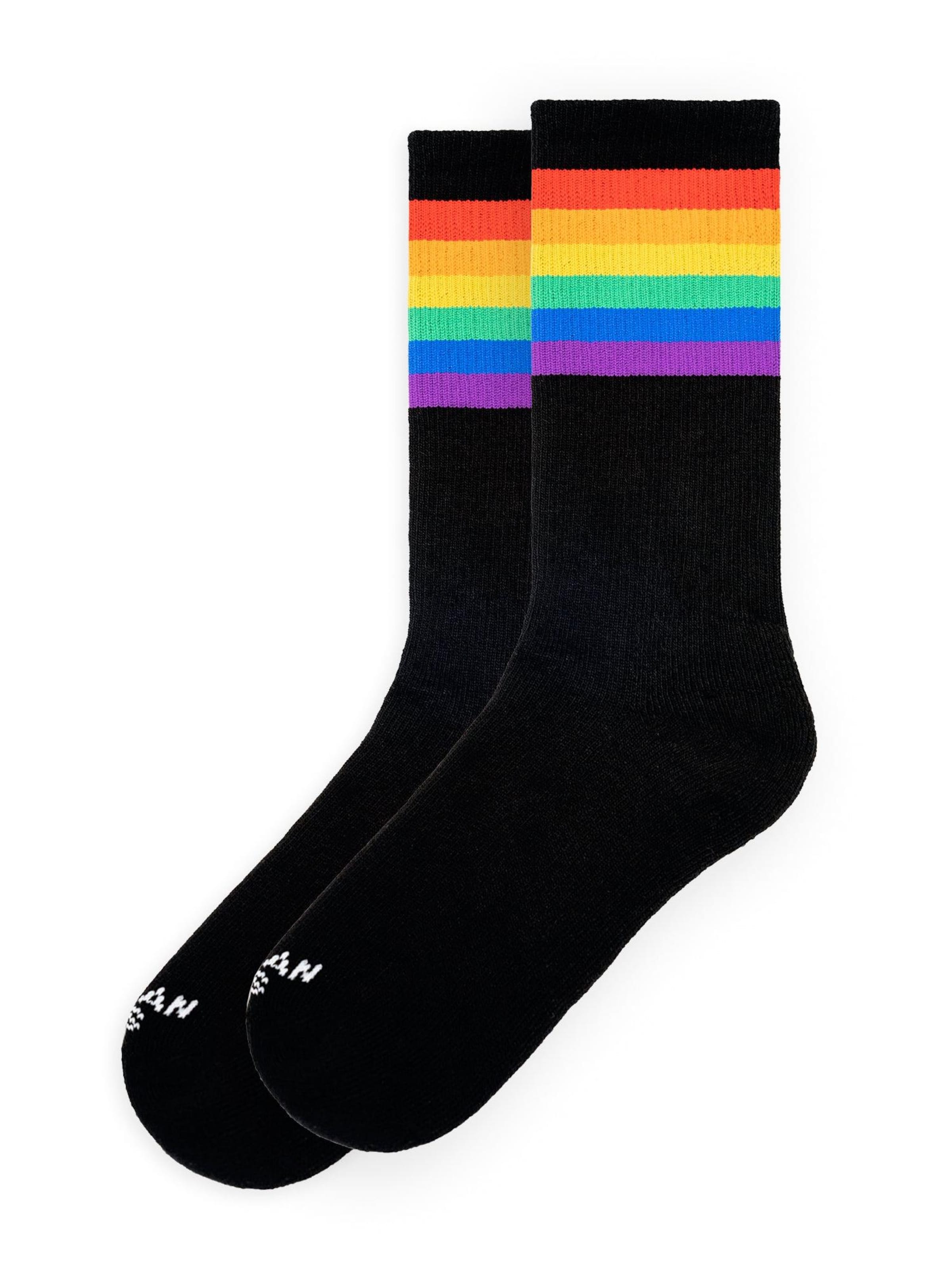 American Socks Chaussettes 'Rainbow Pride' en 19-55 en noir, Vue avec produit
