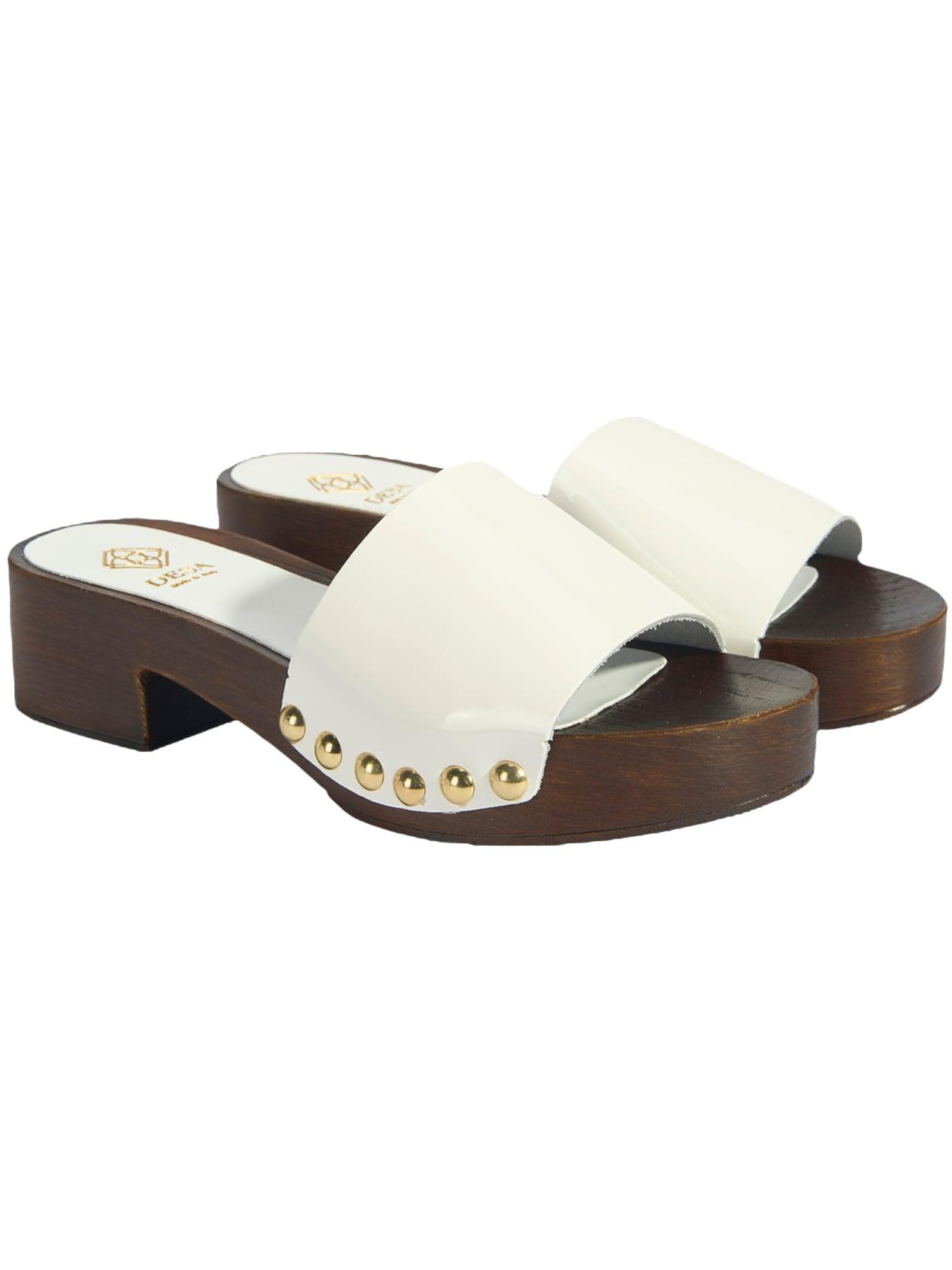 Desa Slipper 'Hausschuhe mit Absatz' in White: front