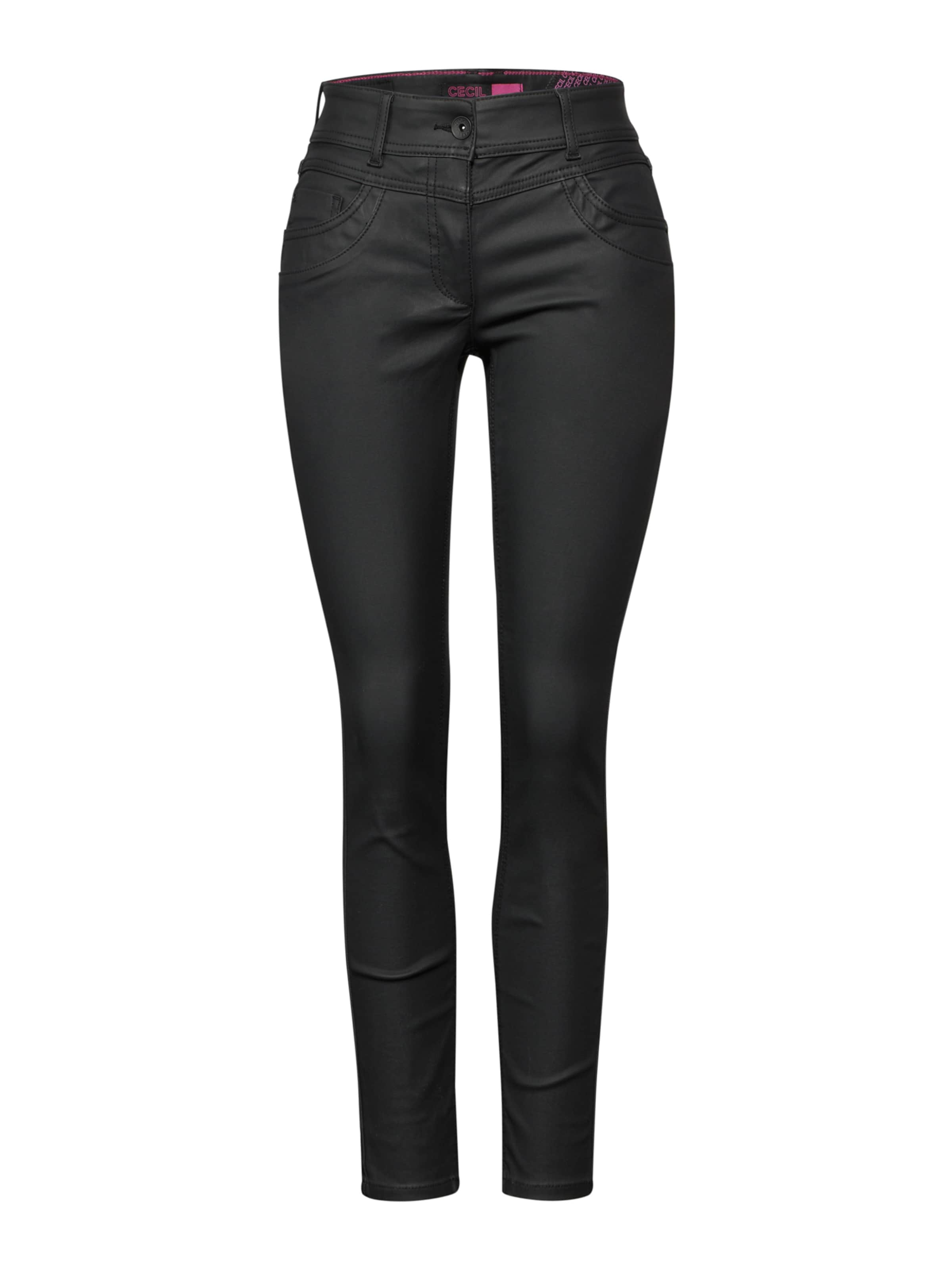 Slimfit Pantaloni 'Scarlett' di CECIL in nero: frontale