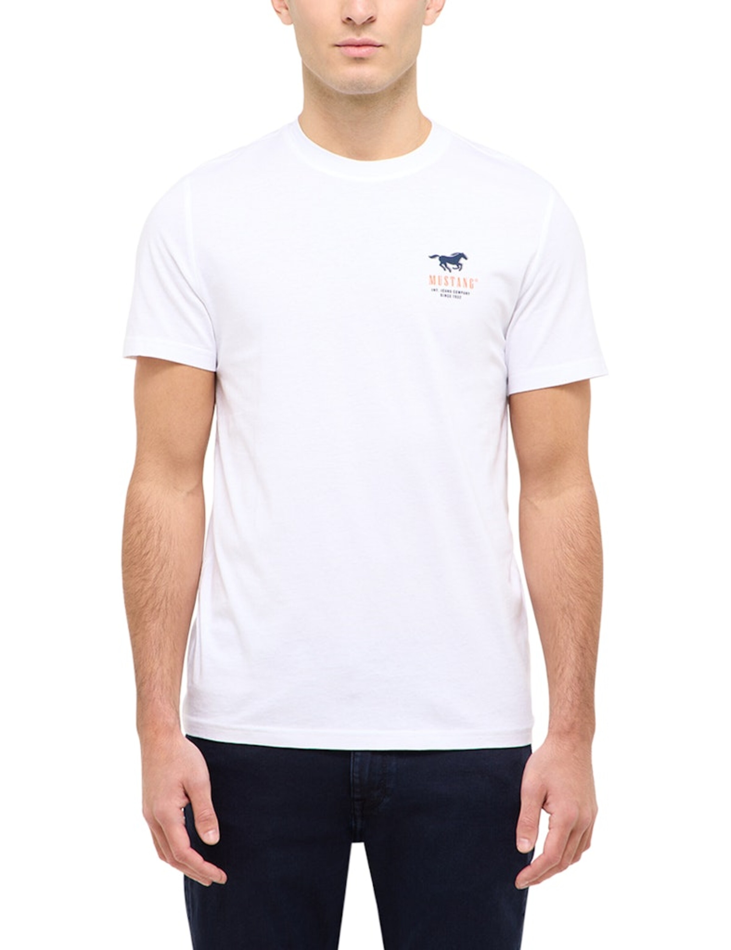 MUSTANG Majica 'AUSTIN' | bela barva: sprednja stran