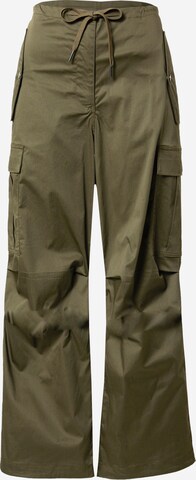 co'couture - Loosefit Calças cargo 'Ezra' em verde: frente