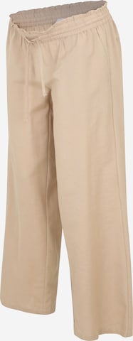 Loosefit Pantalon 'MLPetra' MAMALICIOUS en beige : devant