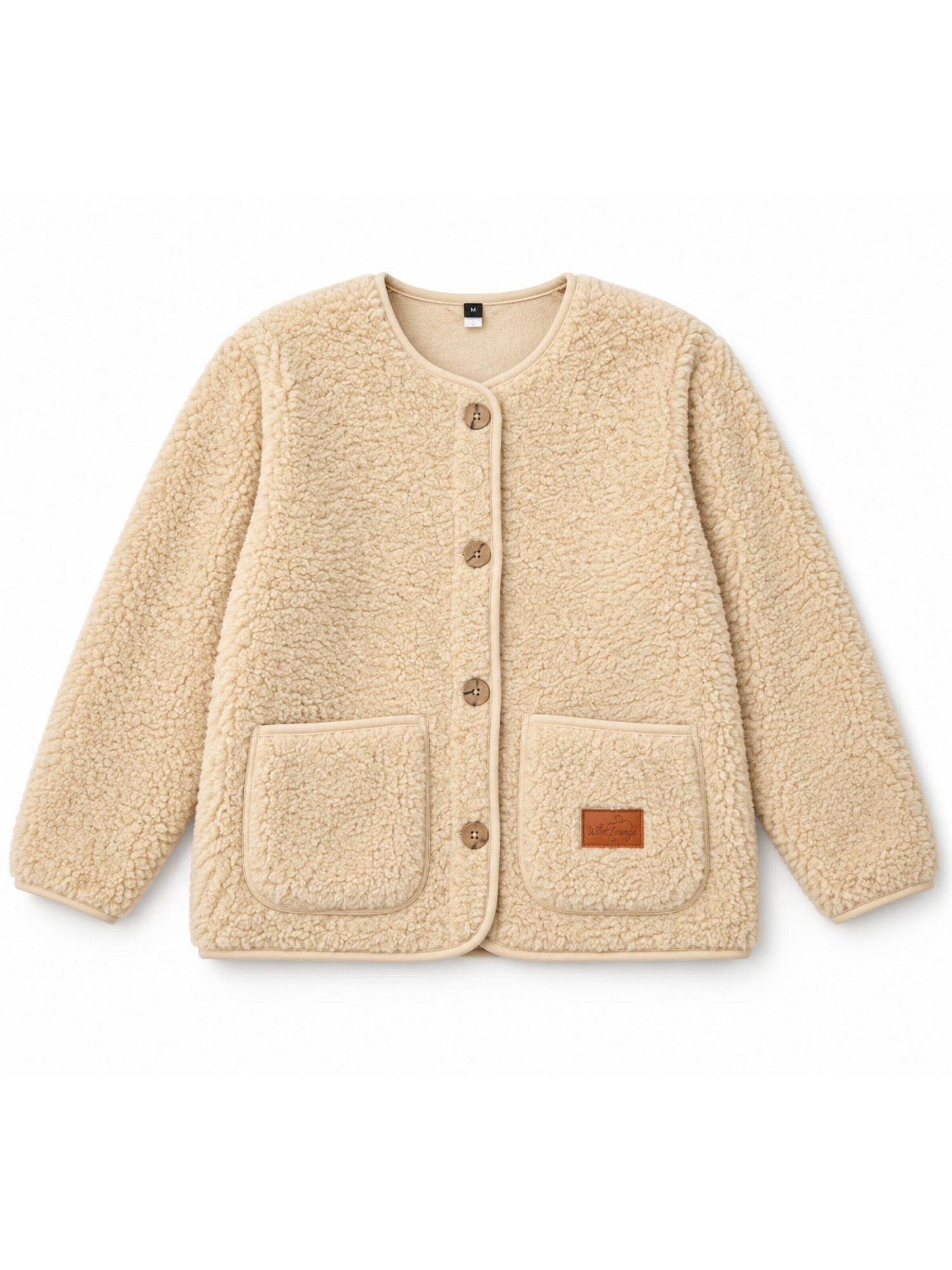 awoolco Between-Season Jacket in Beige: front